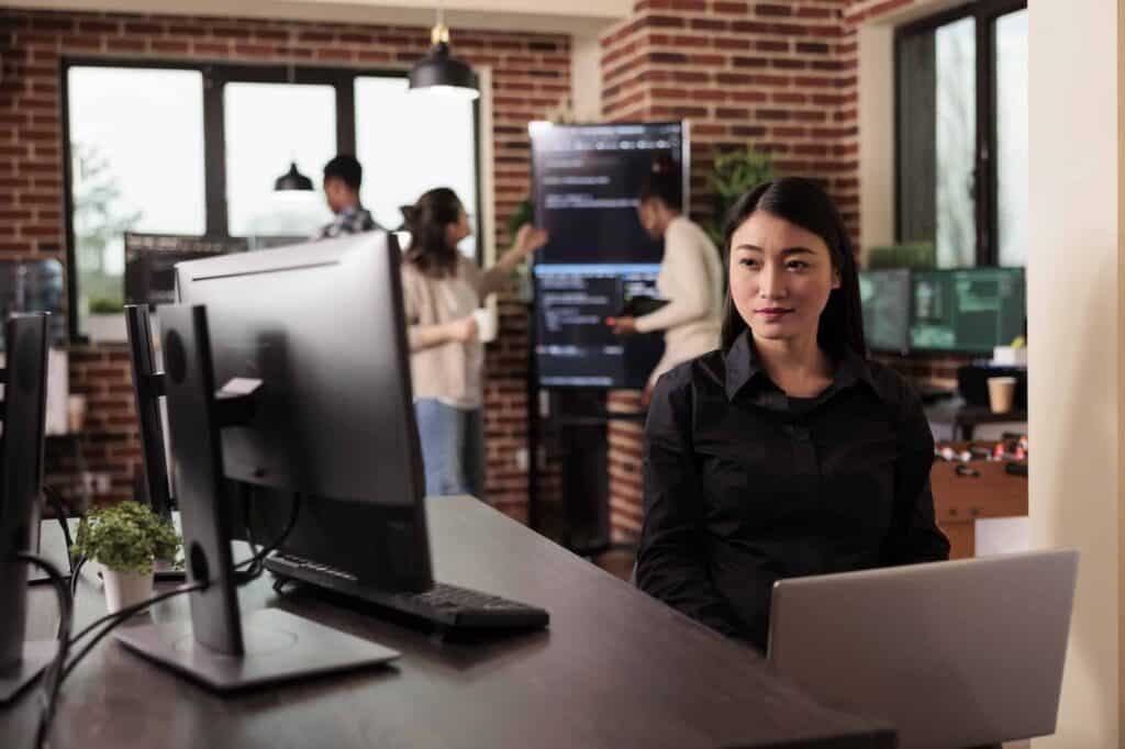 Team of IT professionals working on enterprise technology solutions.